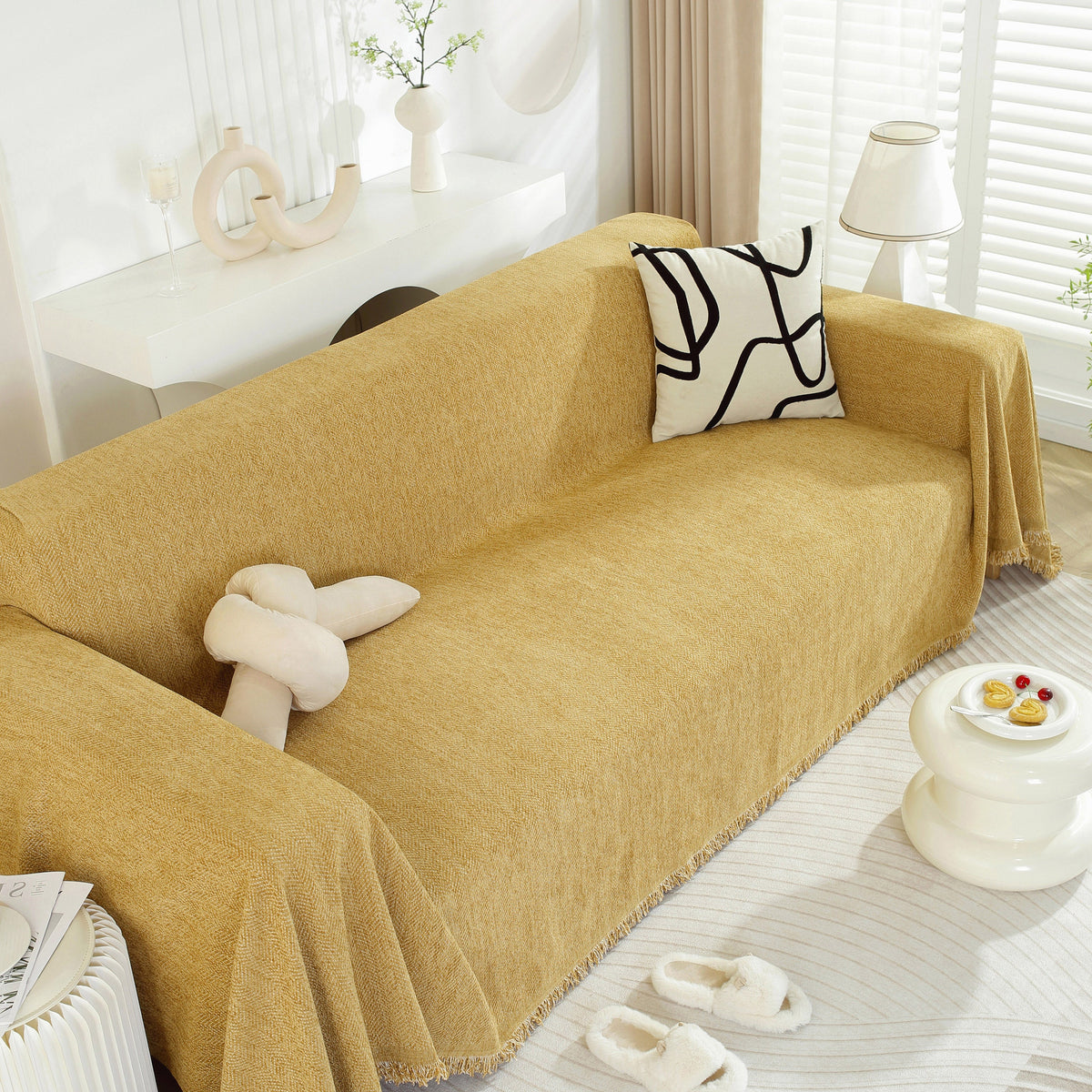 Chenille Herringbone Couch Protector Blanket, Stylish Throw Blankets for Couch and Couch Throw Cover, photo 34 of 42