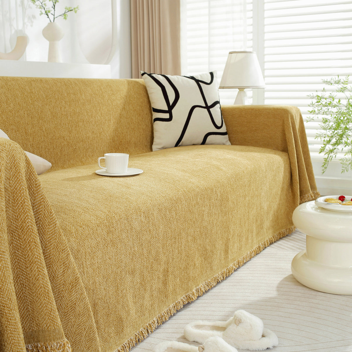 Chenille Herringbone Couch Protector Blanket, Stylish Throw Blankets for Couch and Couch Throw Cover, photo 35 of 42