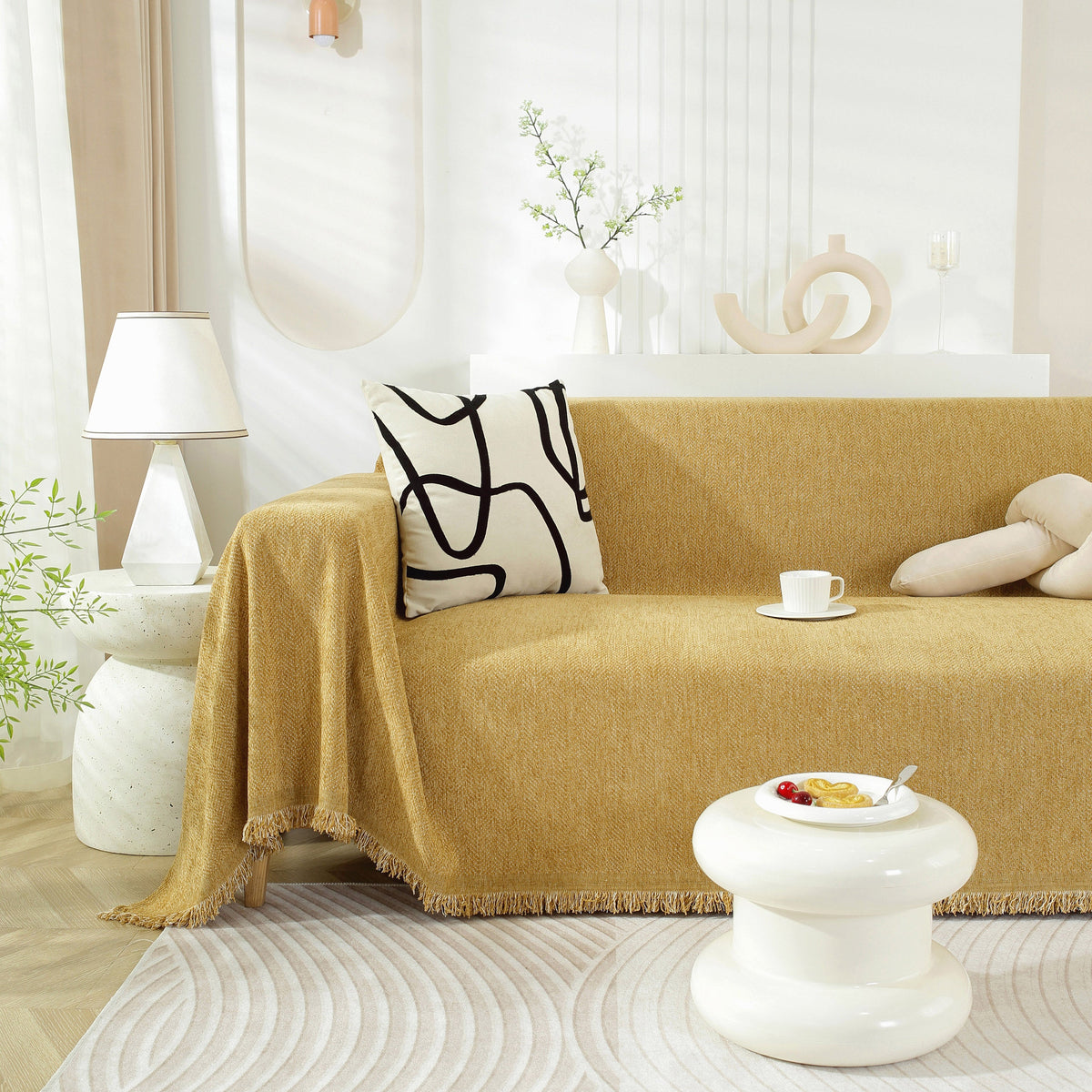 Chenille Herringbone Couch Protector Blanket, Stylish Throw Blankets for Couch and Couch Throw Cover, photo 37 of 42