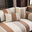 Striped Colorblock Non-Slip Sectional Couch Covers, Chenille Sofa Protector Cover