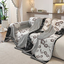 Modern Retro Sofa Throw - Decorative, Washable Chenille Blanket & Couch Protector
