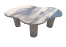 Troia Light Travertine Special Designer Coffee Table Round Shape Legs (W)35" (L)50" (H)18"