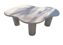 Travertine Coffee Table Cylinder Legs - Polished 50 x 35 inch