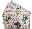 DaDa Bedding Set of 4-Pieces Sweet Love Notes Pink Floral Tapestry Dining Table Placemats 13” x 19”