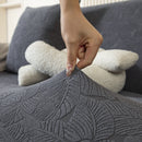 3D Jacquard Leaf Pattern Couch Slipcover, High Stretch Washable Textured Sofa Cover by Slipcover KAS™