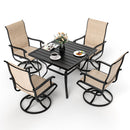 Lume Textilene Outdoor Dining Set, 5-Piece, Full Swivel