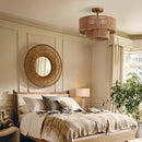 3-Light Traditional Farmhouse Wabi-Sabi Flush Mount Light