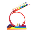 11 Pcs Wooden Rainbow Rectangular Building Boards in Primary Colors