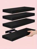 Floating Shelves Set of 4 – 15.8" Wall Shelves with Invisible Brackets by 2Dropme