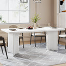 63" Dining Table, Farmhouse Kitchen Table with Large Tabletop for 4-6