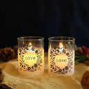 4" tall Glass Wax Battery Moving Flame LED Candle ( Set of 2) by JHY DESIGN