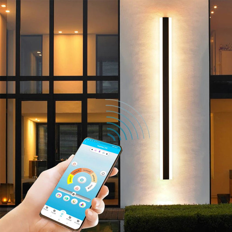 MIRODEMI® Black Outdoor Waterproof LED Wall Lamp With App Control Model