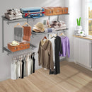 Custom Closet Organizer Kit 3 to 5 Feet Wall-Mounted Closet System with Hang Rod by LJGDeals