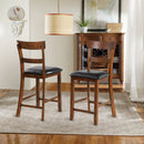 2 Pieces Counter Height Chair Set with Leather Seat and Rubber Wood Legs by LJGDeals