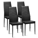 Set of 4 High Back Dining Chairs with PVC Leather and Non-Slip Feet Pads by LJGDeals