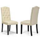 Set of 2 Tufted Upholstered Dining Chairs by LJGDeals