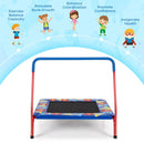 36 Inch Kids Indoor Outdoor Square Trampoline with Foamed Handrail-Blue by LJGDeals