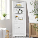 Free Standing Tall Bathroom Corner Storage Cabinet with 3 Shelves by LJGDeals