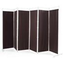 6-Panel Room Divider Folding Privacy Screen with Steel Support Base-Black by DirectDeals