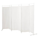 6-Panel Room Divider Folding Privacy Screen with Steel Support Base-Black by DirectDeals