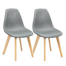 2 Pieces Modern Dining Chair Set with Wood Legs and Fabric Cushion Seat by LJGDeals