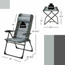 Set of 2 Patiojoy Patio Folding Dining Chair with Ottoman Set Recliner Adjustable-Gray by LJGDeals