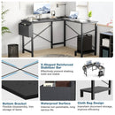 L-Shaped Corner Computer Desk with Storage Pocket | Wooden Home Office / Gaming by 2Dropme