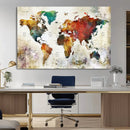 Watercolor World Map Canvas Print – Framed Wall Art for by MyGreatCanvas | Canvas Wall Art Prints | Photo Prints & Wall Decor