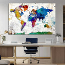 World Map Canvas Print – Detailed Map of the World Wall Art