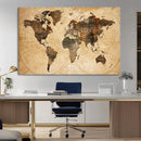 Push Pin World Map Canvas Print – Framed Travel Tracker Wall