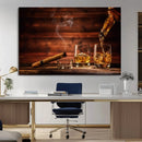 Whiskey and Cigar Wall Art Canvas | 3 Panel Bar Room Decor by MyGreatCanvas | Canvas Wall Art Prints | Photo Prints & Wall Decor