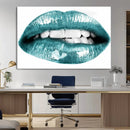 Blue Lips Wall Art Canvas Print