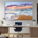 Coastal Sunset Art Beach Canvas Wall Art Print | Ocean Waves by MyGreatCanvas | Canvas Wall Art Prints | Photo Prints & Wall Decor