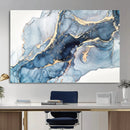 Abstract Art Print - Blue Abstract Canvas Wall Art Print