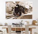 Black Steam Train Canvas Wall Art Print Steam Locomotive Art