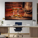 Whiskey and Cigar Canvas Wall Art | 3 Panel Bar Room Decor by MyGreatCanvas | Canvas Wall Art Prints | Photo Prints & Wall Decor
