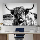 Highland Cow Wall Art – Black and White Framed Farmhouse by MyGreatCanvas | Canvas Wall Art Prints | Photo Prints & Wall Decor