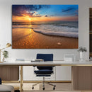 Sunset and Beach at Night Wall Art Canvas Print