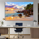 Tropical Island Beach Sunset Canvas Print