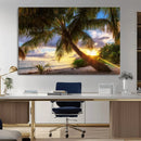 Tropical Island Sunset on the Beach Palms Wall Art Canvas by MyGreatCanvas | Canvas Wall Art Prints | Photo Prints & Wall Decor