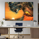 Surf Wave Sunset Canvas Wall Art Print, 3-Panel Ocean