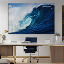 Ocean Wave at Sunset Canvas Art, Large Wall Print of Vibrant