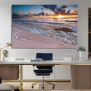 Sea Ocean Sunset Beach Wall Art Canvas Print