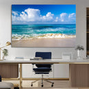 Tropical Beach 3-Panel Canvas Wall Art – Serene Ocean Waves