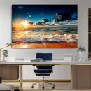 Golden Hour Sunset Over Ocean Waves Wall Art Canvas Print | by MyGreatCanvas | Canvas Wall Art Prints | Photo Prints & Wall Decor