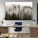 Foggy Mountain Wall Art | 3-Panel Foggy Forest and Mountain