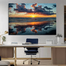 Beach Sunset Print - Stunning Ocean Canvas Artwork with
