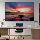 Glorious Sunset on The Beach Wall Art Canvas Print