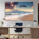 Cloudy Weather Beach Sunset Canvas Print | Sunrise Wall Art by MyGreatCanvas | Canvas Wall Art Prints | Photo Prints & Wall Decor