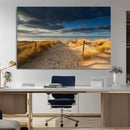 Ocean Beach Dark Clouds Wall Art Canvas Print